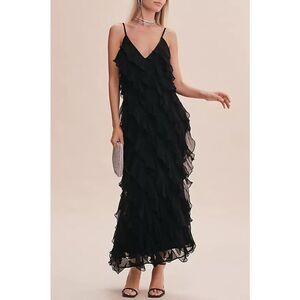 bhldn sleeveless ruffle lace maxi dress BHLDN Sleeveless Ruffle Lace Maxi Dress